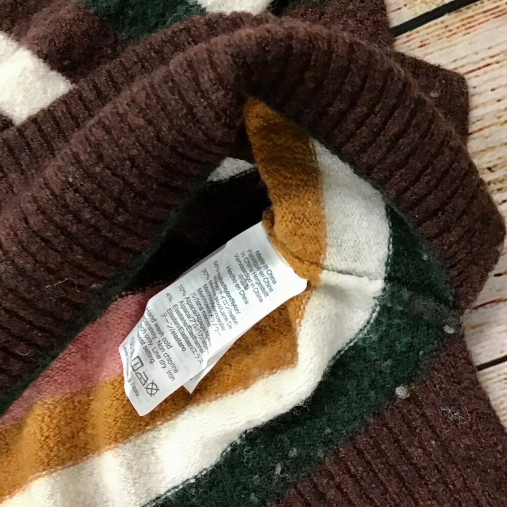 Madewell Striped Knit Pullover Sweater Merino Alpaca Wool Blend Size XS - Picture 5 of 13